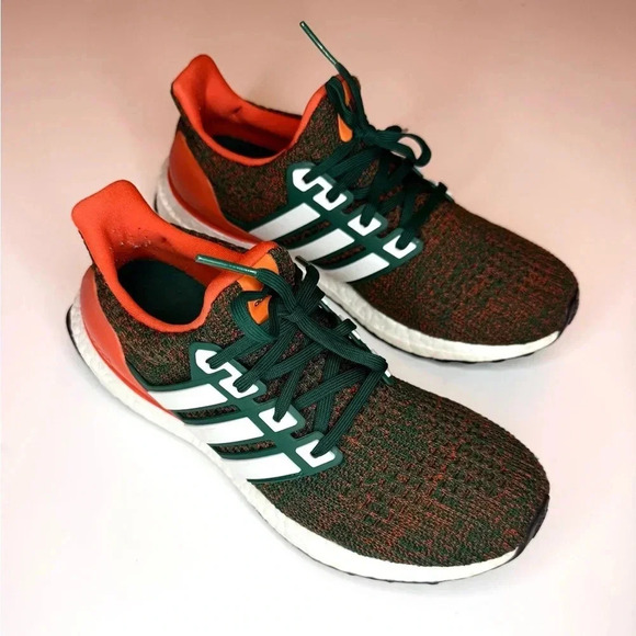 Adidas Ultra Boost 4.0 Men's Miami Hurricanes Orange White EE3702 Size-7.5 - Picture 1 of 10